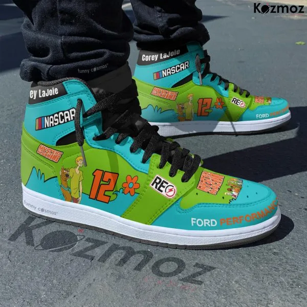 Alternative view of Corey LaJoie Custom Shoes Machine Scooby Go Fas Racing NASCAR Theme Livery 2019 Livery Mystery Racing Shoes