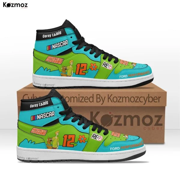Corey LaJoie Custom Shoes Machine Scooby Go Fas Racing NASCAR Theme Livery 2019 Livery Mystery Racing Shoes