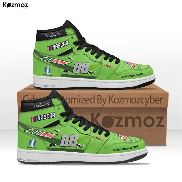 Dale Earnhardt Jr. Custom Shoes No. 88 Mountain Dew Chevrolet Livery Racing Shoes