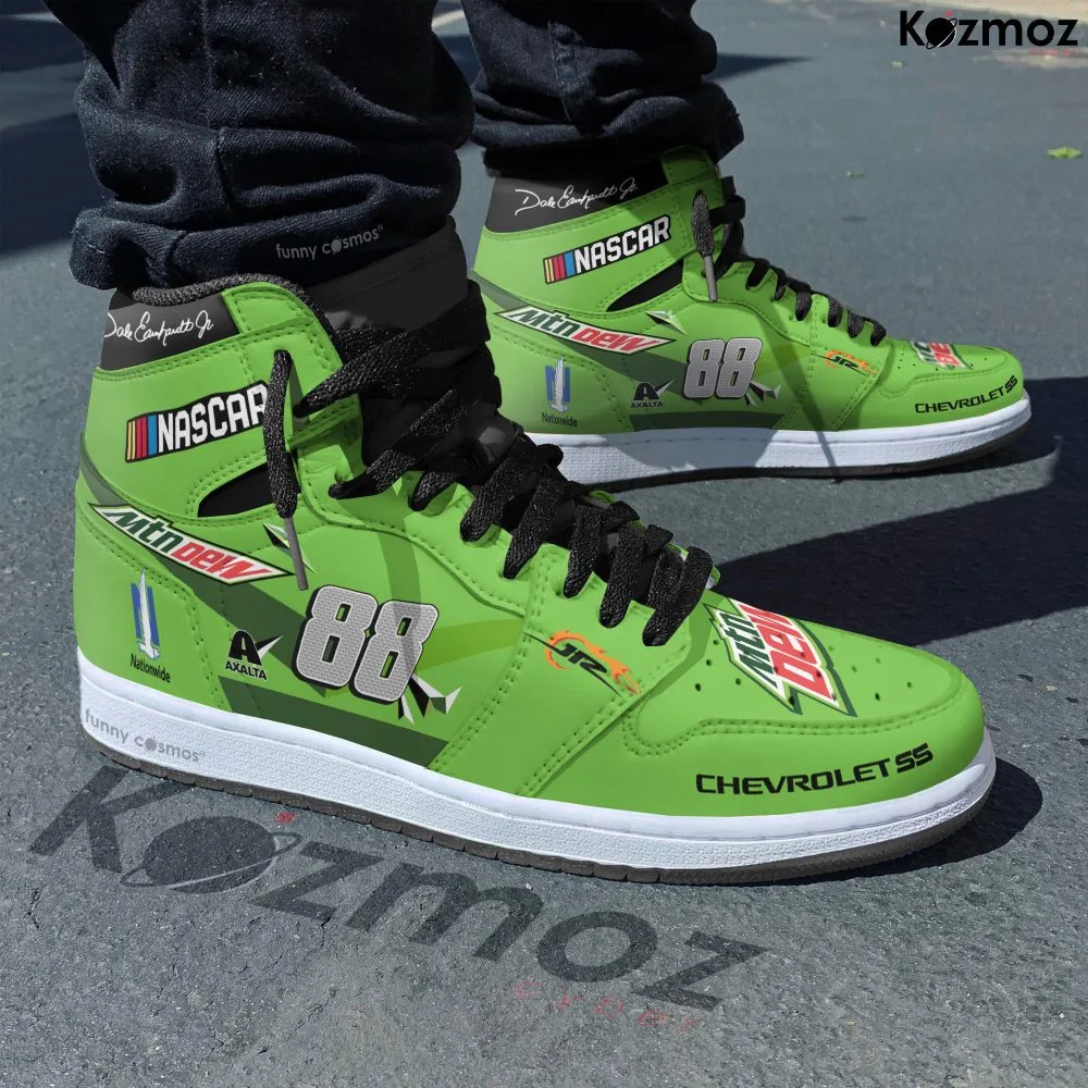 Dale Earnhardt Jr. Custom Shoes No. 88 Mountain Dew Chevrolet Livery Racing Shoes - Image 2