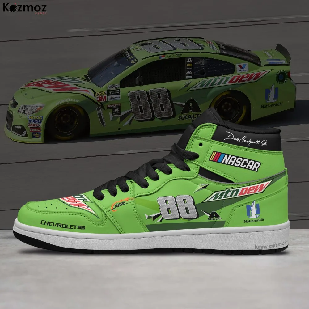 Dale Earnhardt Jr. Custom Shoes No. 88 Mountain Dew Chevrolet Livery Racing Shoes - Image 3