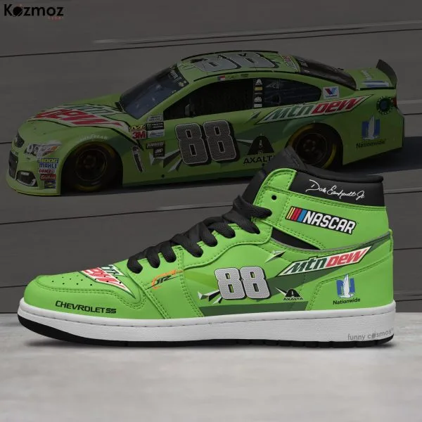 Dale Earnhardt Jr. Custom Shoes No. 88 Mountain Dew Chevrolet Livery Racing Shoes - Image 3