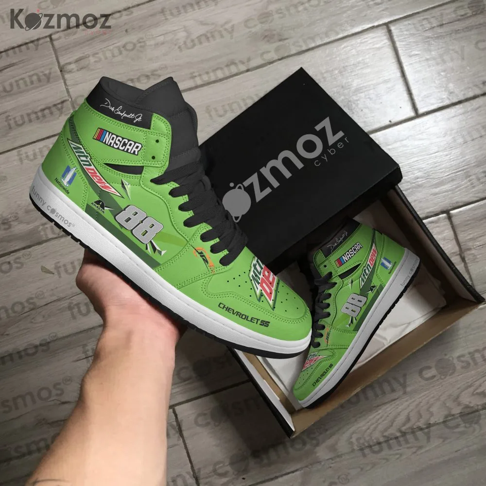 Dale Earnhardt Jr. Custom Shoes No. 88 Mountain Dew Chevrolet Livery Racing Shoes - Image 4