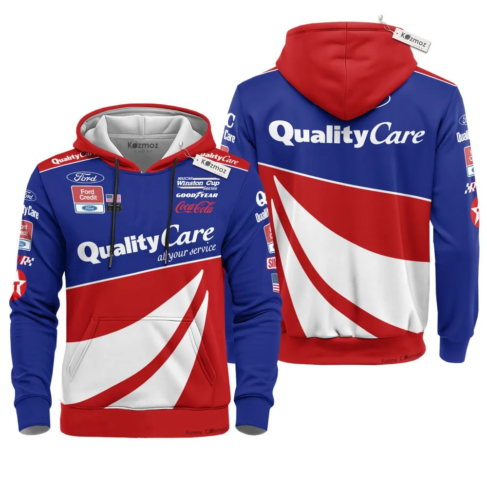 Dale Jarrett NASCAR Hoodie Set Ford Quality Care 1999 Racing Costume Suit - Image 2