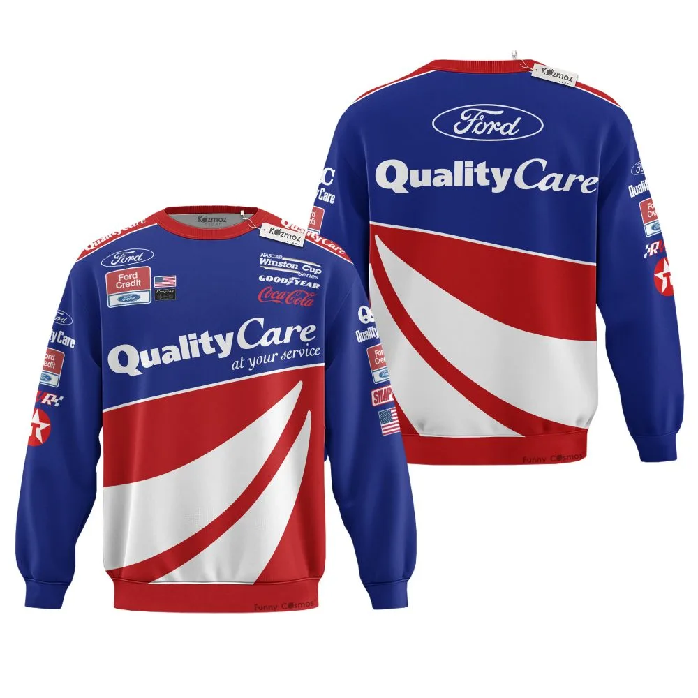 Dale Jarrett NASCAR Hoodie Set Ford Quality Care 1999 Racing Costume Suit - Image 3