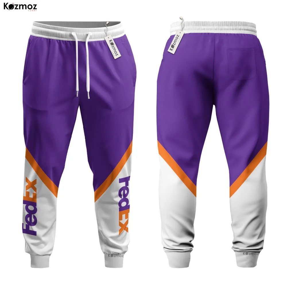 Denny Hamlin Joe Gibbs Racing 2020 FedEx Hoodie Racing Uniform Hoodie & Jogger Set - - Image 5
