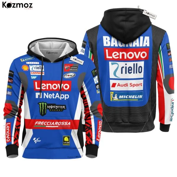 Alternative view of Francesco Bagnaia Racing Costume 2024 Blue Livery Collection - Ducati MotoGP Racing Team