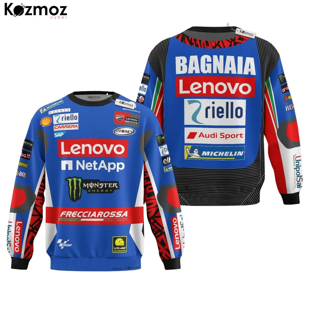 Francesco Bagnaia Racing Costume 2024 Blue Livery Collection - Ducati MotoGP Racing Team - Image 4