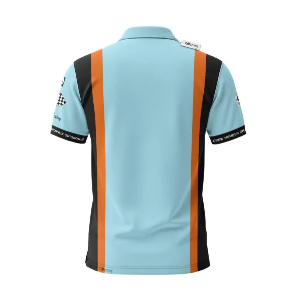 Gulf Racing Team Edition Custom Polo Shirt - Image 3