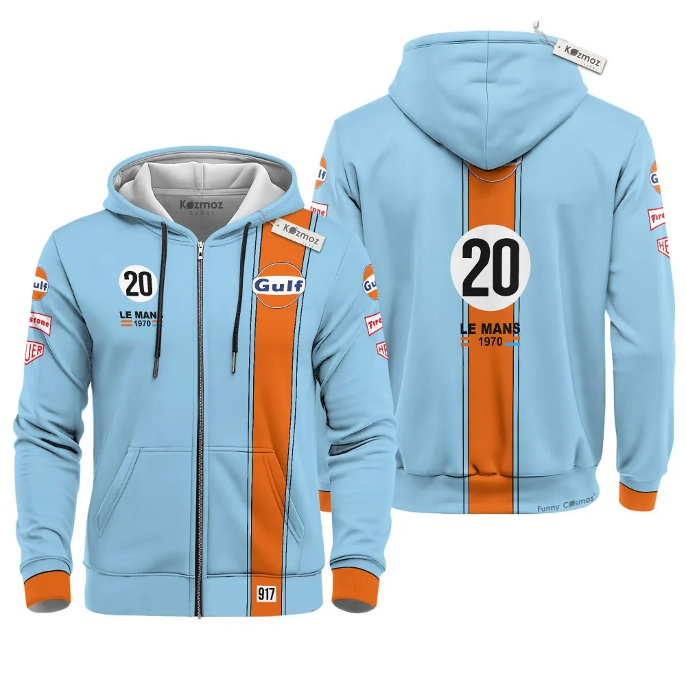 Gulf Steve McQueen Le Mans Porsh 917 Racing Costume Racing Suit - Image 3