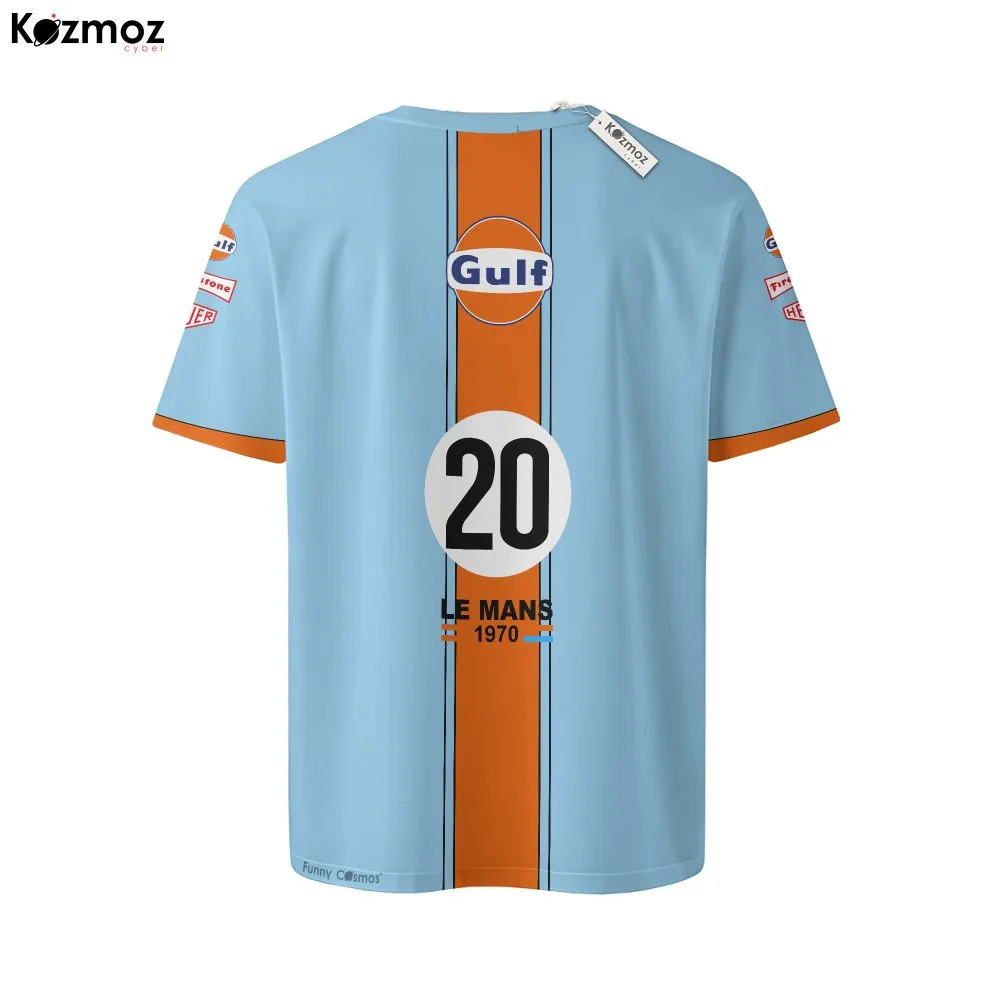 Gulf Steve McQueen Le Mans Porsh 917 Racing T-Shirt - Image 3