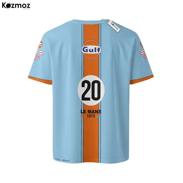 Gulf Steve McQueen Le Mans Porsh 917 Racing T-Shirt - Image 3