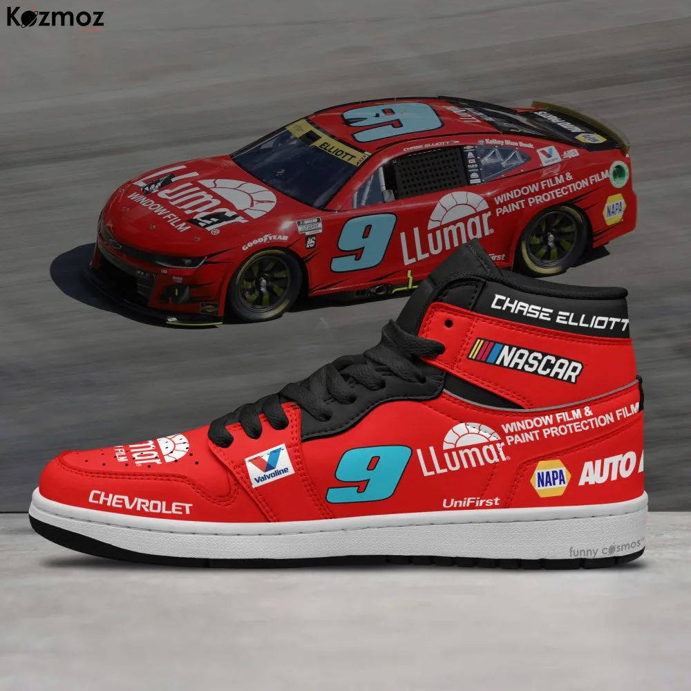 Hendrick Motorsports Chase Elliott Custom Shoes LLumar Camaro 2024 Racing Shoes - Image 3