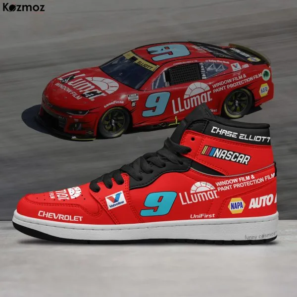 Hendrick Motorsports Chase Elliott Custom Shoes LLumar Camaro 2024 Racing Shoes - Image 3
