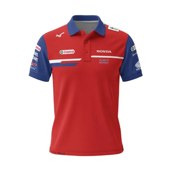 Alternative view of Hon HRC Castrol Motogp Team Terbaru 2026 Custom Polo Shirt