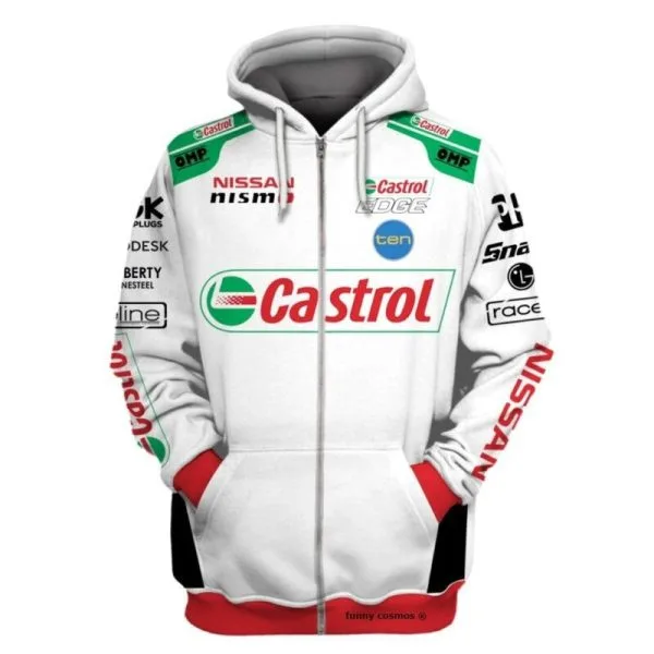 Hoodie Nissan Nismo Sweater Castrol Nissan, Nissan Nismo, Ten, Castrol Edeg, Omp Racing Uniform - Image 5