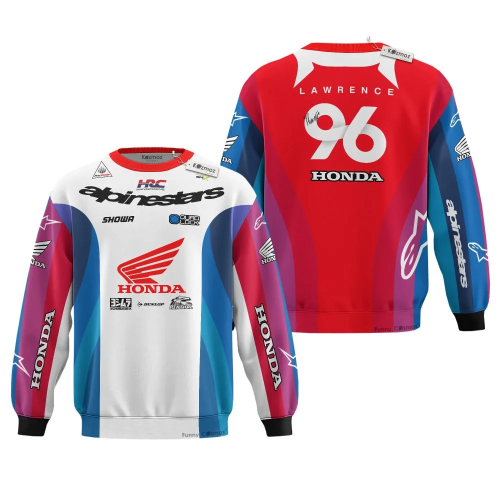 Hunter Lawrence Signed Honda HRC Racing #96 AMA Supercross Motocross Racing Hoodie Costume Racing Suit - Image 5