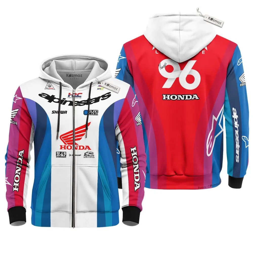 Hunter Lawrence Signed Honda HRC Racing #96 AMA Supercross Motocross Racing Hoodie Costume Racing Suit - Image 4