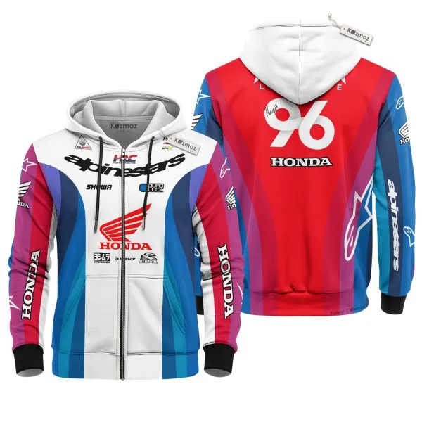 Hunter Lawrence Signed Honda HRC Racing #96 AMA Supercross Motocross Racing Hoodie Costume Racing Suit - Image 4
