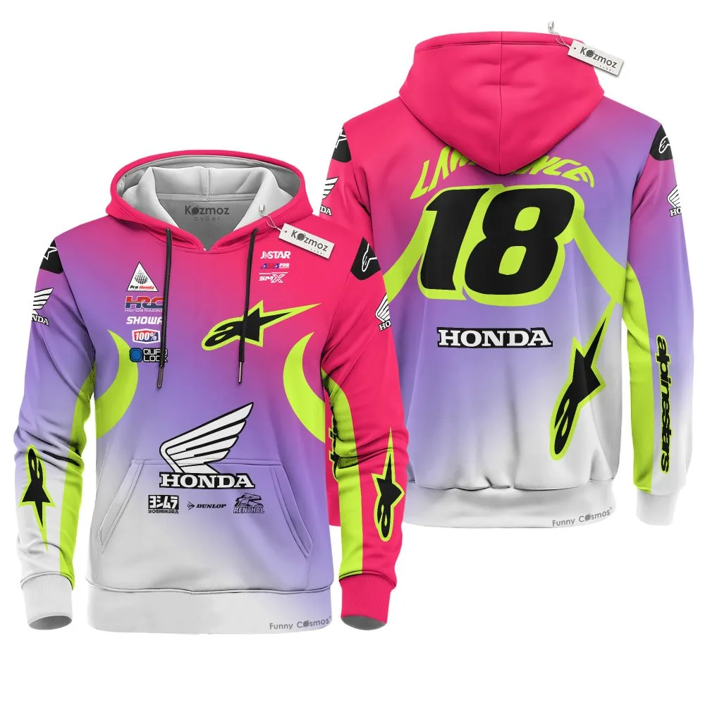 Jett Lawrence #18 Signed Honda HRC AMA Supercross Motocross 2024 Racing Hoodie Costume Racing Suit - Image 3