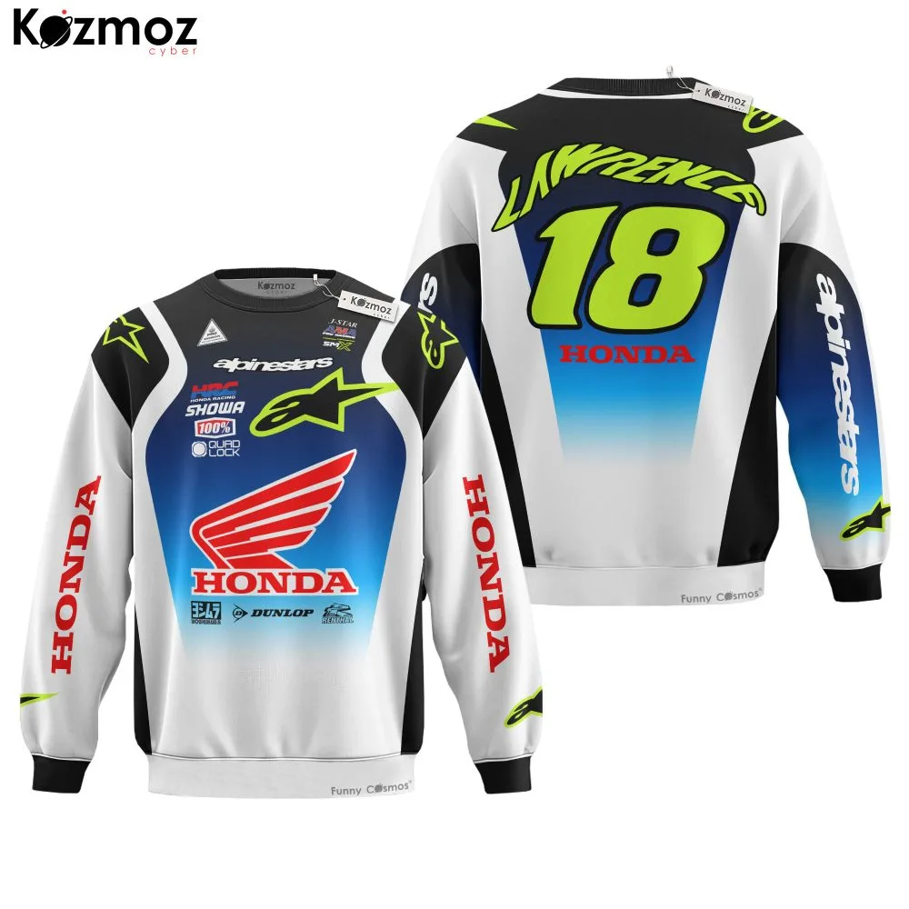 Jett Lawrence Racing Costume Signed #18 Custom Blue Honda Collection - MotoX Racing Team - Image 3