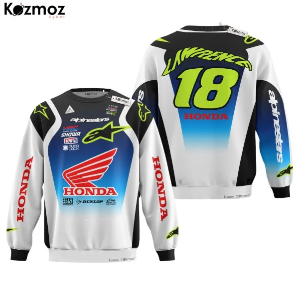 Jett Lawrence Racing Costume Signed #18 Custom Blue Honda Collection - MotoX Racing Team - Image 3