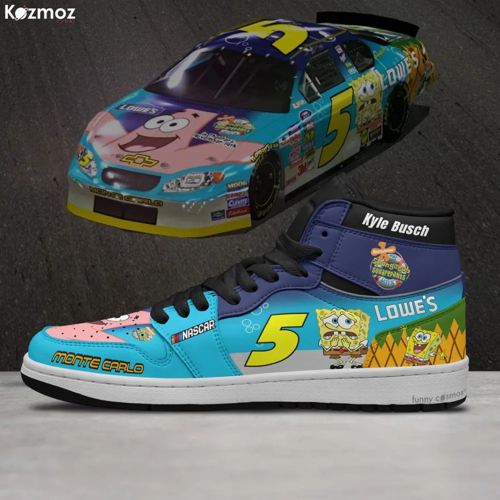 Jimmie Johnson Custom Shoes Kyle Busch The SpongBob SquarePants Theme Movie 300 Livery 2004 Livery & Racing Shoes - Image 3