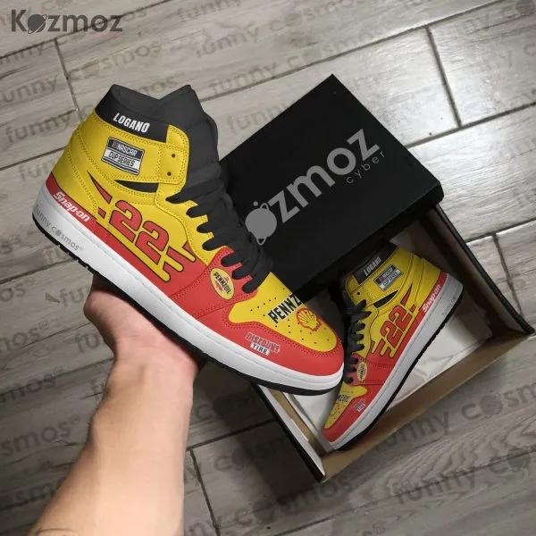 Joey Logano Custom Shoes No. 22 Pennzoil Yellow-Red Primary Livery 2018 Livery Racing Shoes - Image 4