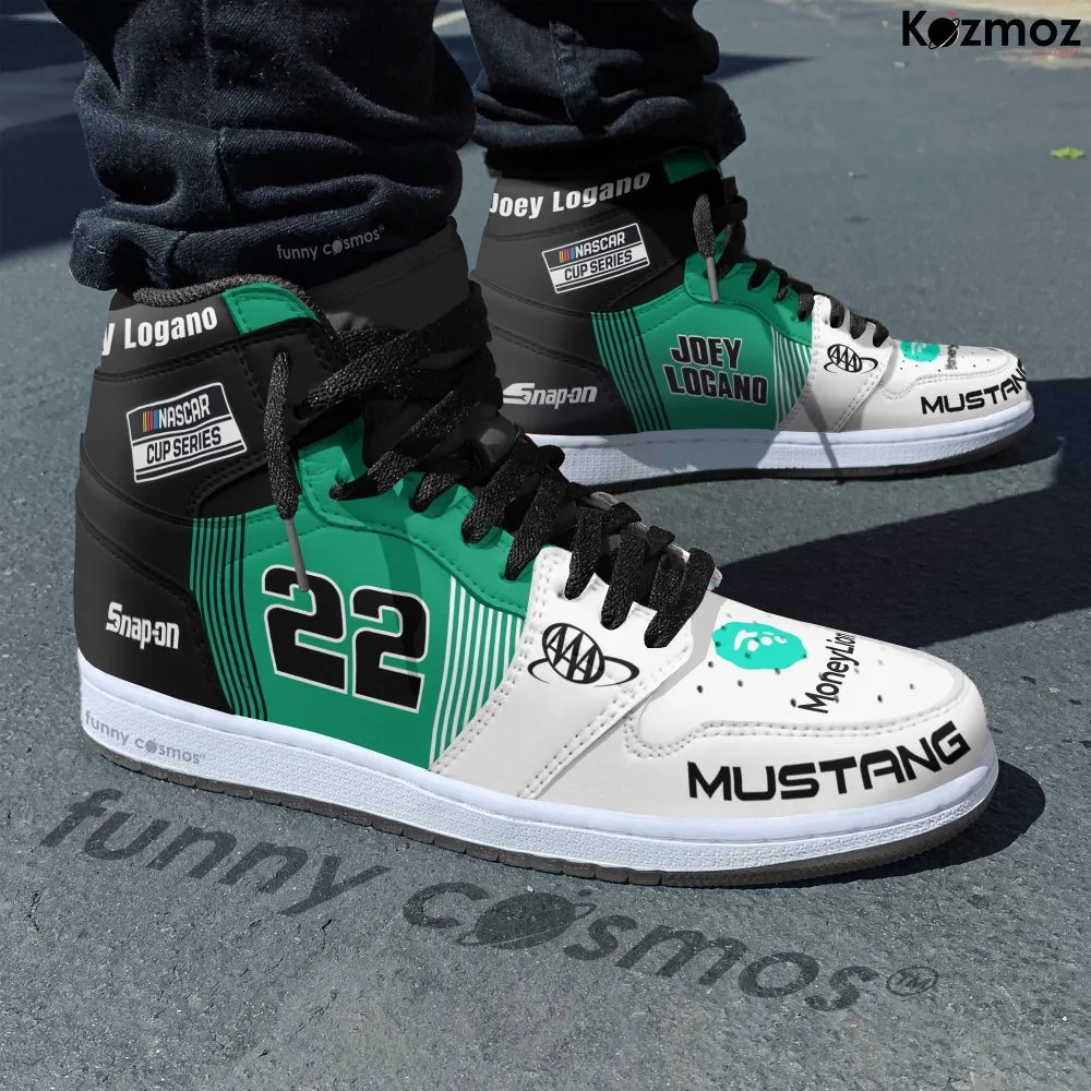 Joey Logano Custom Shoes No.22 MoneyLion Green-Black Livery 20-21 Livery Racing Shoes - Image 2
