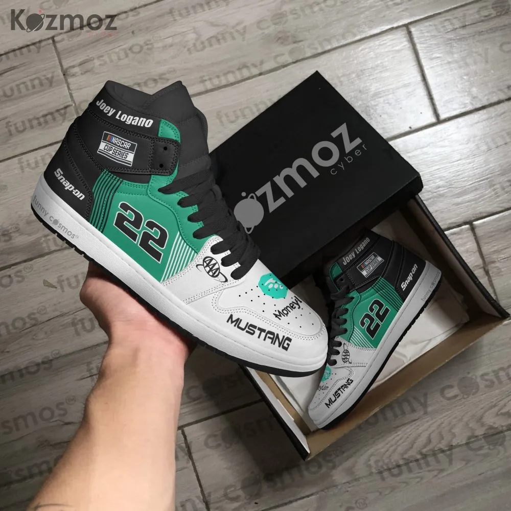 Joey Logano Custom Shoes No.22 MoneyLion Green-Black Livery 20-21 Livery Racing Shoes - Image 4