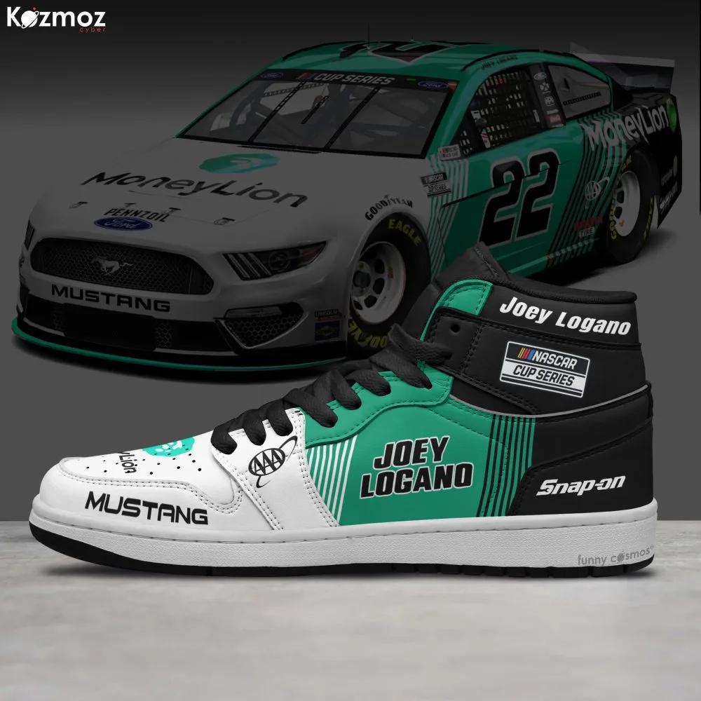 Joey Logano Custom Shoes No.22 MoneyLion Green-Black Livery 20-21 Livery Racing Shoes - Image 3