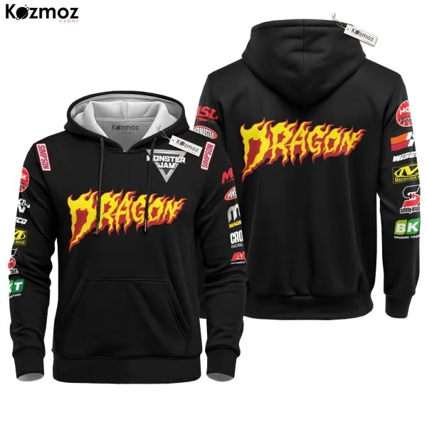 Alternative view of Jon Zimmer Jr Dragon Monster Truck Inspired Hoodie & Jogger Set -