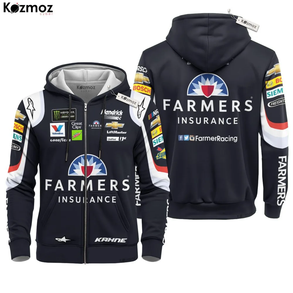 Kasey Kahne Farmers Insurance 2017 Hendrick Motorsports Racing Uniform Hoodie & Jogger Set - - Image 3
