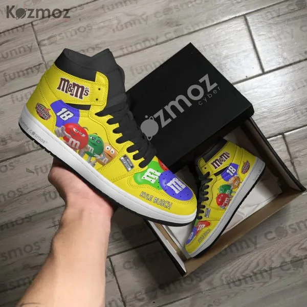Kyle Busch Custom Shoes #18 Livery 2015 Livery M&M's Racing Shoes - Image 4