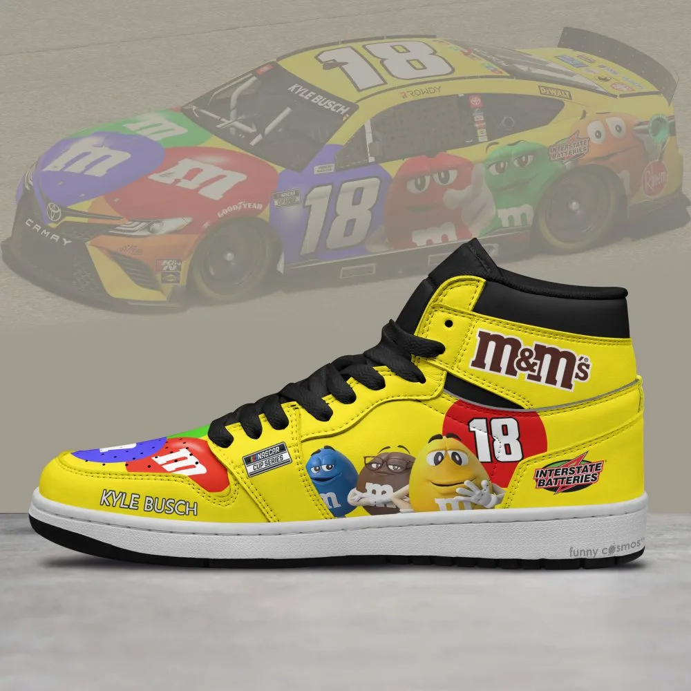 Kyle Busch Custom Shoes #18 Livery 2015 Livery M&M's Racing Shoes - Image 3