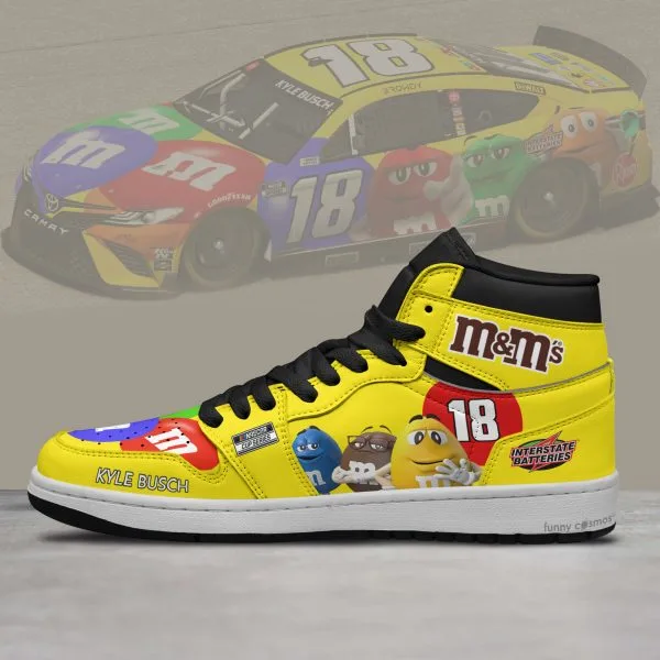Kyle Busch Custom Shoes #18 Livery 2015 Livery M&M's Racing Shoes - Image 3