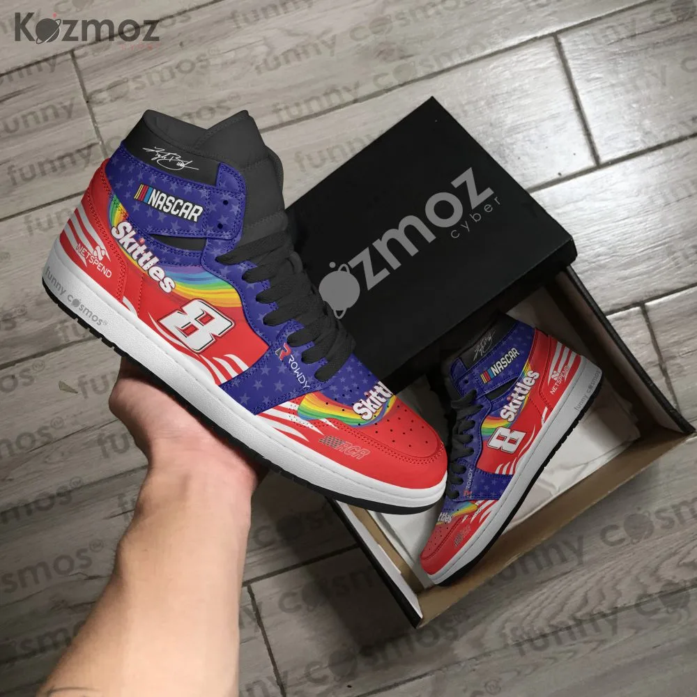 Kyle Busch RCR Custom Shoes Fictional Patriotic Theme Skittles Livery 2023 Camaro Livery Racing Shoes - Image 4