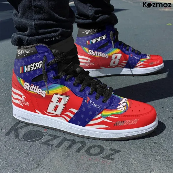 Alternative view of Kyle Busch RCR Custom Shoes Fictional Patriotic Theme Skittles Livery 2023 Camaro Livery Racing Shoes