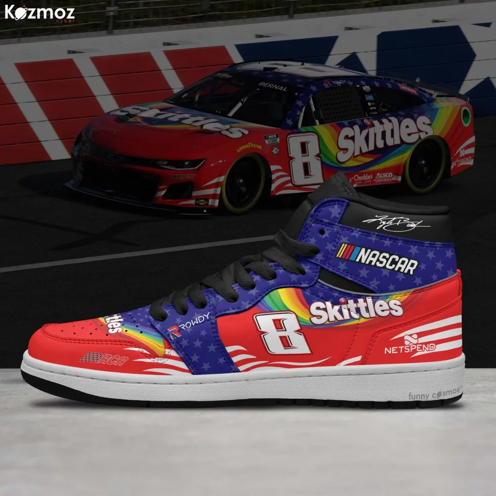 Kyle Busch RCR Custom Shoes Fictional Patriotic Theme Skittles Livery 2023 Camaro Livery Racing Shoes - Image 3