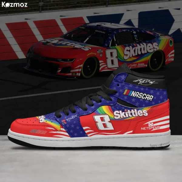 Kyle Busch RCR Custom Shoes Fictional Patriotic Theme Skittles Livery 2023 Camaro Livery Racing Shoes - Image 3