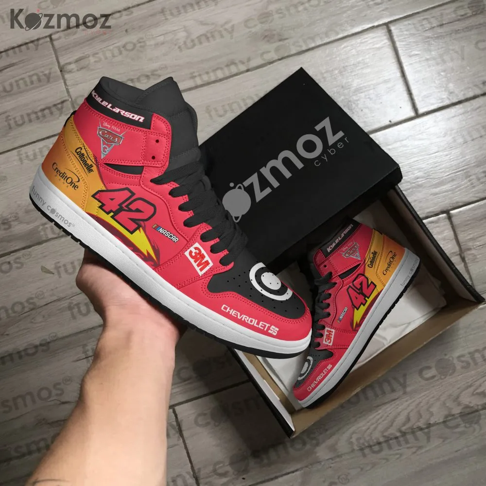 Kyle Larson Custom Shoes McQueen Chevy SS Livery 2017 Livery Lightning Racing Shoes - Image 4