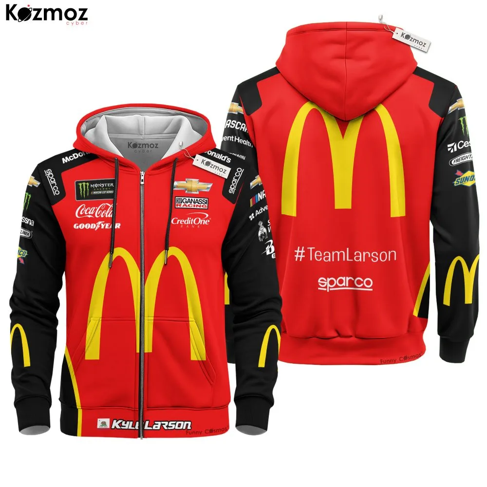 Kyle Larson Racing Firesuit Costume Signed McDonald's 2019 Collection - Hendrick Motorsports NASCAR Racing Team - Image 3