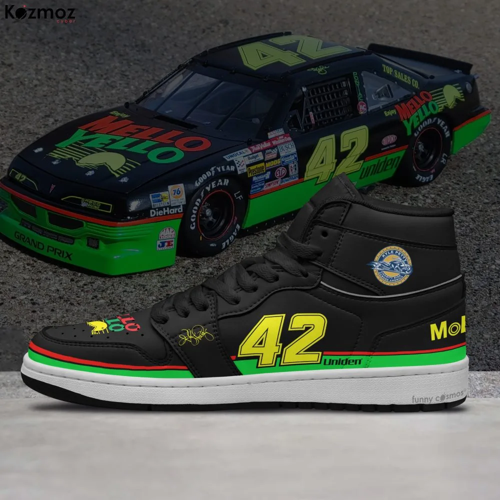 Kyle Petty Custom Shoes Yello #42 Livery 1992 Livery Mello Racing Shoes - Image 3