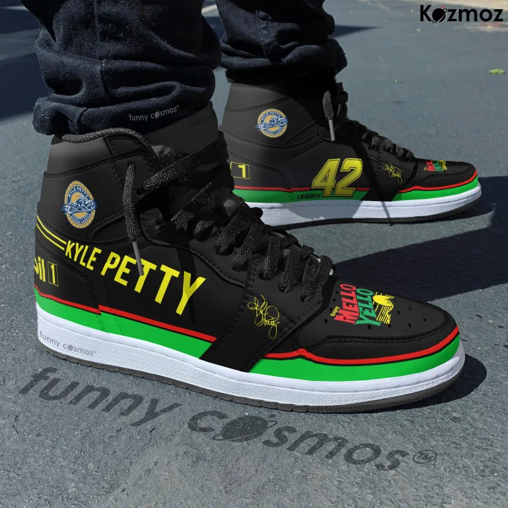 Kyle Petty Custom Shoes Yello #42 Livery 1992 Livery Mello Racing Shoes - Image 2