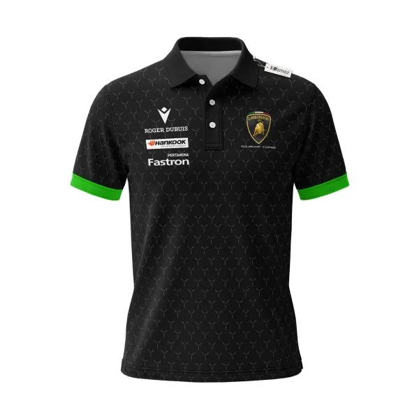 Alternative view of Lamborgh Squadra Corse 2026 Black Custom Polo Shirt