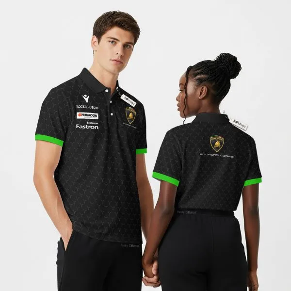 Lamborgh Squadra Corse 2026 Black Custom Polo Shirt