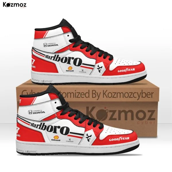 Magic Senna AJ1 Sneakers McLaren Honda MP4-5 Livery 1990 Custom Racing Shoes