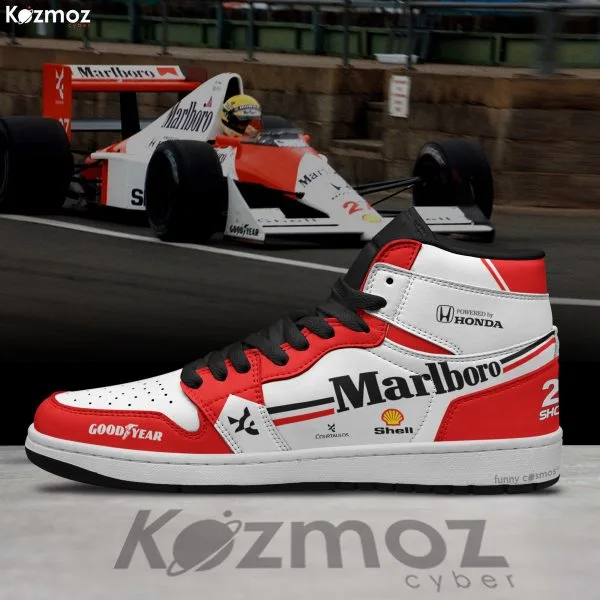 Magic Senna AJ1 Sneakers McLaren Honda MP4-5 Livery 1990 Custom Racing Shoes - Image 3