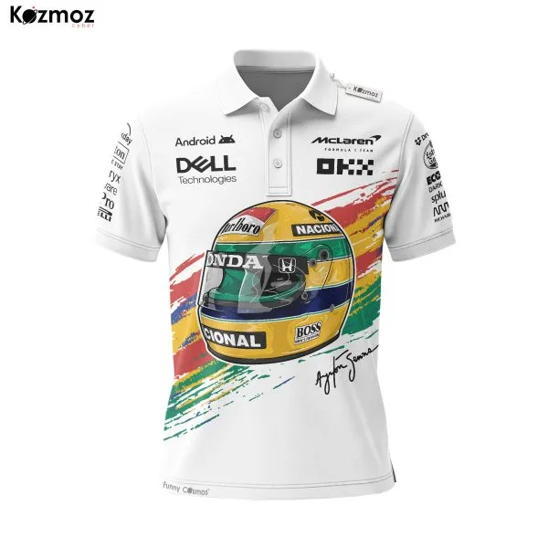 Alternative view of Magic Senna Polo Shirt (Black White Edition) - Mclaren Polo Team