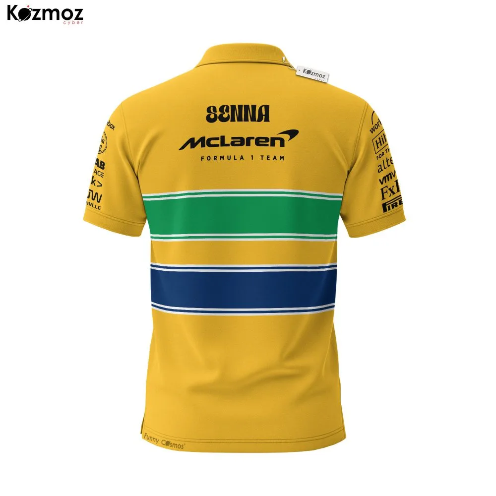Magic Senna Polo Shirt Monaco GP Mclaren Polo Team - Image 3